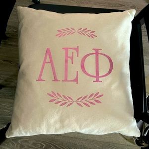 AEPhi Alpha Epsilon Phi Letters Foil Pillow 
Sorority college dorm room decor